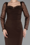 Brown Midi Cocktail Dress ABK2387