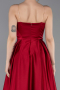 Burgundy Long Satin Prom Gown ABU5105