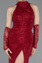 Burgundy Long Dantelle Mermaid Prom Dress ABU5598