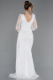 Long White Dantelle Evening Dress ABU6016