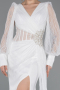 Long White Dantelle Evening Dress ABU6016