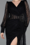 Long Black Dantelle Evening Dress ABU6016