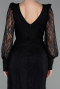 Long Black Dantelle Evening Dress ABU6016