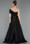 Long Black Satin Evening Dress ABU6019