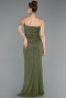 Olive Drab Long Dantelle Evening Dress ABU5736