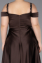 Brown Strappy Long Satin Plus Size Engagement Dress ABU4207