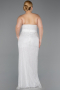 Long White Beaded Plus Size Evening Dress ABU5989