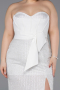 Long White Beaded Plus Size Evening Dress ABU5989