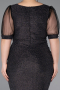 Black-Silver Short Plus Size Cocktail Dress ABK2247