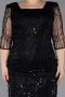 Midi Black Beaded Plus Size Cocktail Dress ABK2580