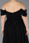 Black Long Chiffon Plus Size Evening Dress ABU3738