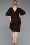Brown Midi Oversized Evening Dress ABK1625
