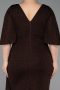 Brown Midi Oversized Evening Dress ABK1625