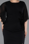Midi Black Plus Size Cocktail Dress ABK2599