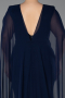 Long Navy Blue Plus Size Evening Dress ABU5955