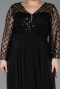Black Long Chiffon Plus Size Evening Gown ABU5875