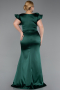 Emerald Green Long Satin Plus Size Evening Dress ABU5877
