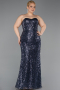 Long Anthracite Scaly Plus Size Evening Gown ABU5928