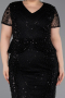 Short Black Beaded Plus Size Cocktail Dress ABK2584