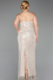Long Beige Scaly Formal Plus Size Dress ABU6021