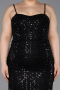 Long Black Scaly Formal Plus Size Dress ABU6021