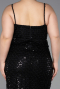 Long Black Scaly Formal Plus Size Dress ABU6021