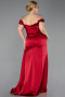 Burgundy Long Satin Plus Size Engagement Dress ABU3655