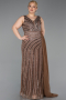 Long Copper Stony Plus Size Evening Dress ABU6024