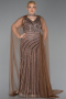 Long Copper Stony Plus Size Evening Dress ABU6024