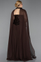 Long Brown Chiffon Plus Size Evening Gown ABU5940