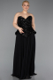 Long Black Chiffon Plus Size Evening Gown ABU5940