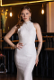 Long White Dantelle Evening Dress ABU5987