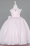 Long Powder Color Satin Kid Wedding Dress ABG175