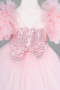 Short Powder Color Girl Dress ABK2572
