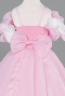 Long Powder Color Satin Kid Wedding Dress ABG182