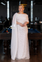 Long White Beaded Plus Size Evening Dress ABU5819