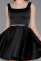Short Black Satin Cocktail Dress ABK2606