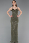 Long Olive Drab Scaly Evening Dress ABU6039