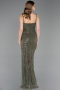 Long Olive Drab Scaly Evening Dress ABU6039