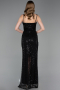 Long Black Scaly Evening Dress ABU6039