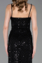 Long Black Scaly Evening Dress ABU6039
