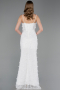 Long White Dantelle Evening Dress ABU6040