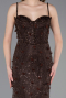 Long Brown Dantelle Evening Dress ABU6040