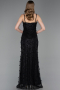 Long Black Dantelle Evening Dress ABU6040