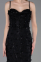 Long Black Dantelle Evening Dress ABU6040