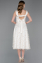 Midi White Scaly Evening Dress ABK2602