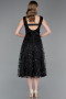 Midi Black Scaly Evening Dress ABK2602