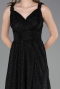 Long Black-Silver Prom Gown ABU6045