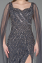 Anthracite Long Stony Evening Dress ABU5751