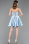 Short Light Blue Satin Cocktail Dress ABK2603